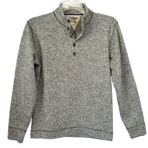 2/$30 Weatherproof Vintage Fleece Lined Knit Pullover Gray Half Button Size S